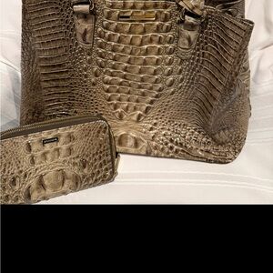 Brahmin Crocodile Embossed Wallet in Tan